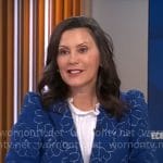 Gretchen Whitmer’s blue floral blazer on CBS Mornings