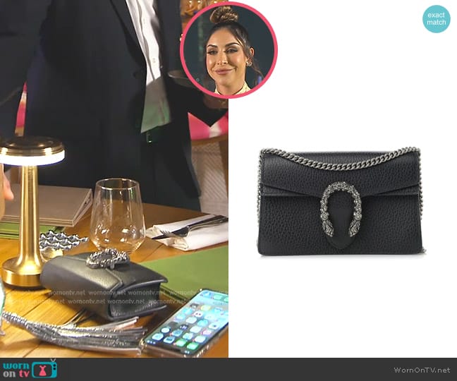 Gucci Calfskin Super Mini Dionysus Bag in Black worn by Taleen Marie (Taleen Marie) on The Real Housewives of Dubai