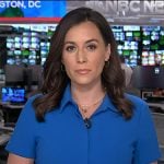 Hallie Jackson’s blue short sleeve dress on Today