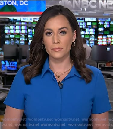 Hallie Jackson's blue short sleeve dress on Today