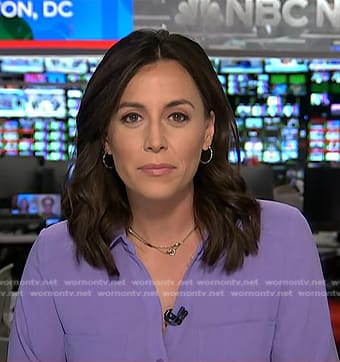 Hallie Jackson’s purple shirtdress on Today