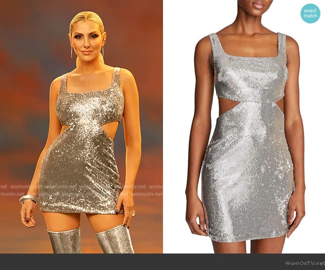 Halston Guiliana Dress in Sequins worn by Gina Kirschenheiter on The Real Housewives of Orange County