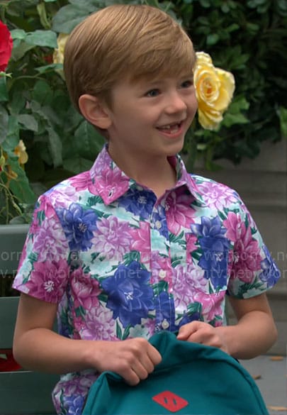 Harrison's floral shirt on The Young and the Restless