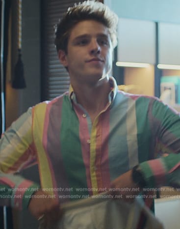 Hector's multicolored stripe shirt on Elite