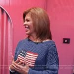 Hoda’s navy american flag knit sweater on Today