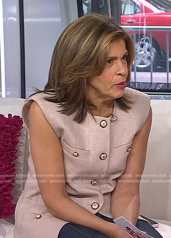 Hoda’s beige buttoned vest on Today