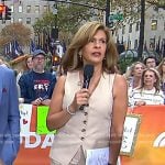 Hoda’s beige vest and pants on Today