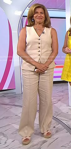 Hoda’s beige vest and pants on Today