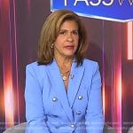 Hoda’s blue double breasted blazer and cropped pants on Today