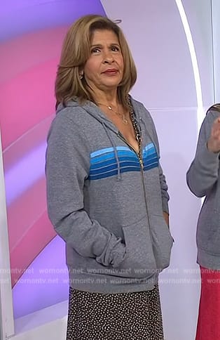 Hoda's gray stripe hoodie on Today