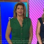 Hoda’s green sleeveless button front dress on Today