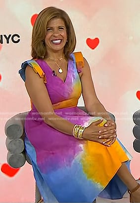 Hoda's multicolor tie dye midi dress on Today