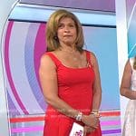 Hoda’s red a-line midi dress on Today