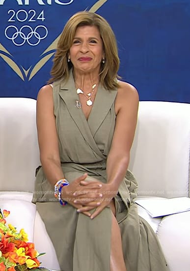 Hoda's green wrap dress on Today