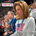 Hoda’s white american flag knit sweater on Today