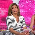 Hoda’s white striped crochet trim dress on Today