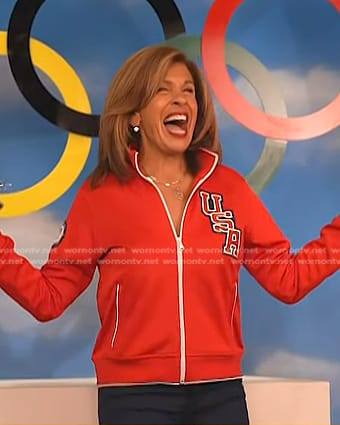 Hoda’s red Team USA track jacket on Today