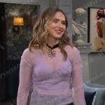 Holly’s lilac asymmetric sheer sweater on Days of our Lives