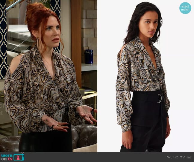 IRO Felice Blouse worn by Sally Spectra (Courtney Hope) on The Young and the Restless