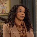 Jada’s brown double breasted blazer on Days of our Lives