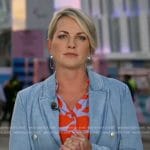 Jamie Yuccas’ floral blouse and denim blazer on CBS Evening News