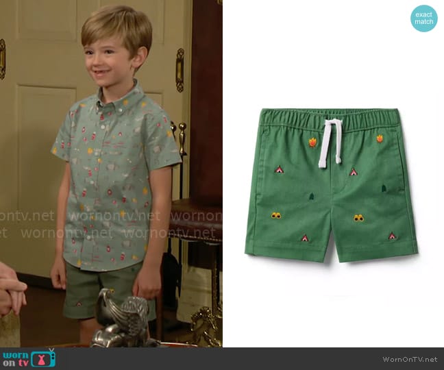 Janie & Jack Camp Icon Twill Shorts worn by Harrison (Redding Munsell) on The Young and the Restless