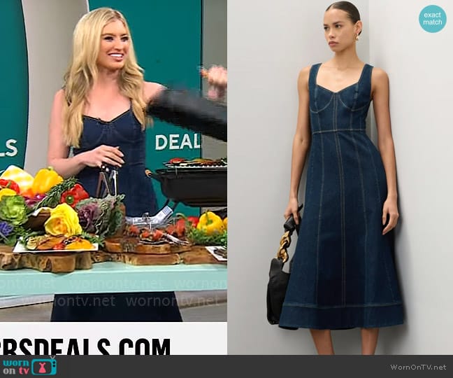 Jason Wu Collective Denim Midi Dress worn by Ashley Bellman on CBS Mornings