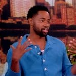 Jay Ellis’s blue cardigan on The View