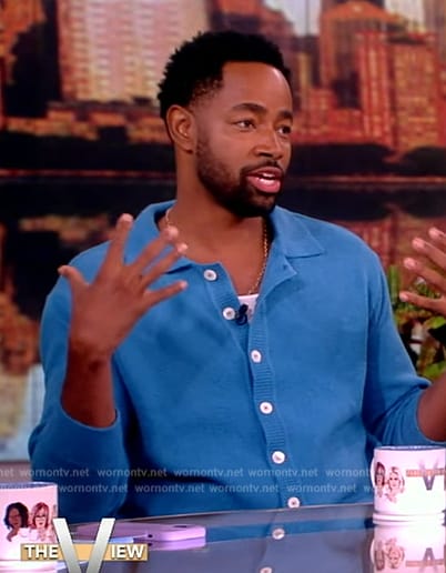 Jay Ellis’s blue cardigan on The View