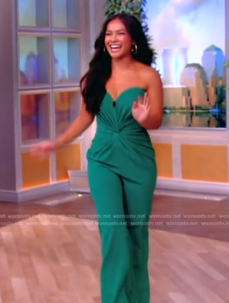 Jenn Tran’s green strapless jumpsuit on The View