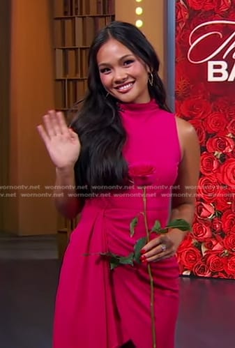 Jenn Tran's pink draped mini dress on Good Morning America