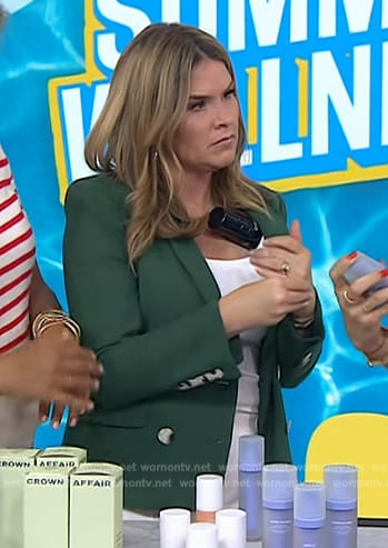 Jenna's green cropped double breasted blazer on Today