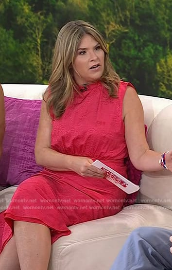 Jenna's pink embroidered sleeveless dress on Today