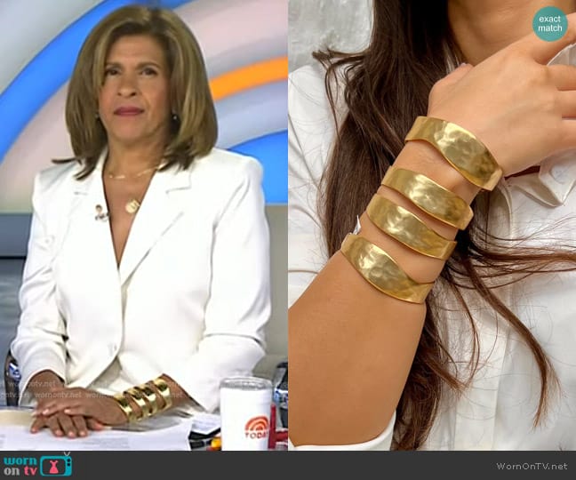 Jennifer Miller Cut Out Wide Cuff Bracelet worn by Hoda Kotb on Today