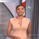 Jericka’s beige sheath dress on CBS Mornings