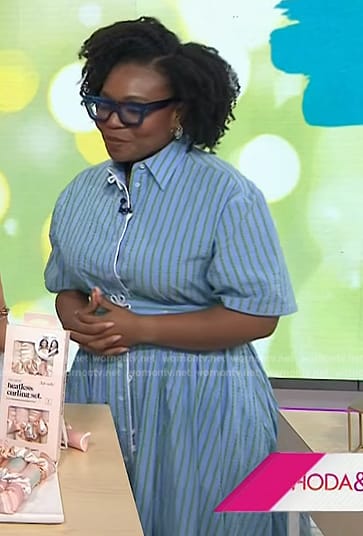 Jessica Cruel's blue stripe shirtdress on Today