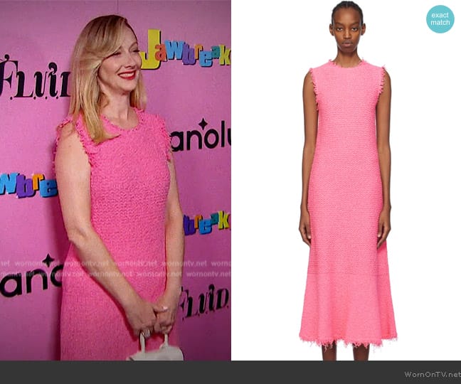 Jil Sander Pink Sleeveless Midi Dress worn by Judy Greer on E! News