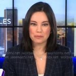 Jo Ling Kent’s checked navy blazer on CBS Mornings