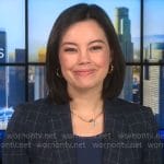 Jo Ling Kent’s checked navy blazer on CBS Mornings