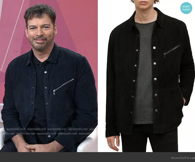 John Varvatos Snap Suede Shirt Jacket worn by Harry Connick Jr on Today