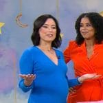 Jo Ling Kent’s blue knit midi dress on CBS Mornings