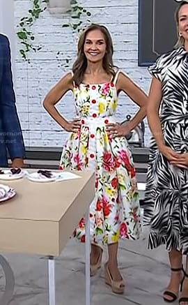 Joy Bauer's white floral midi dress on Today