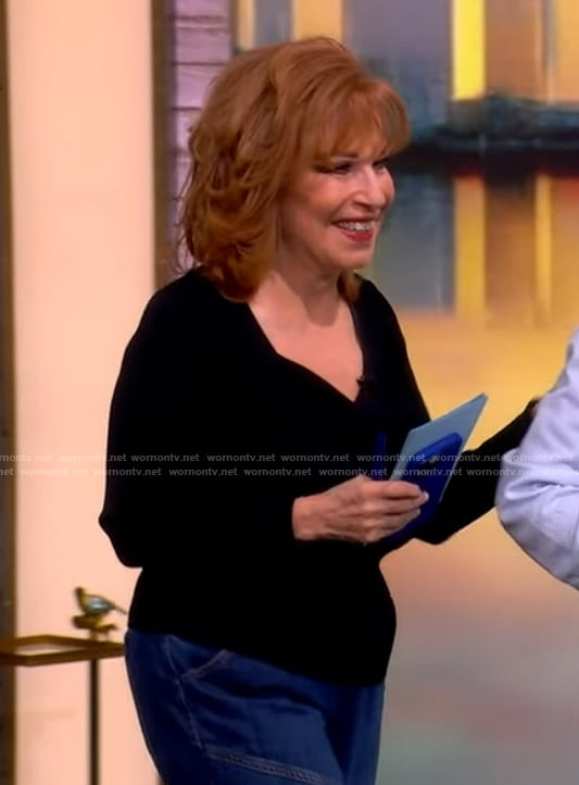 Joy’s black twist front sweater on The View