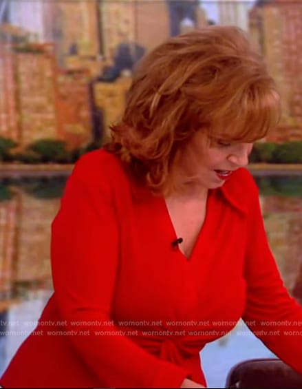 Joy’s red twist front top on The View