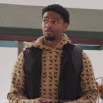 JR’s beige bird print hoodie on All American Homecoming