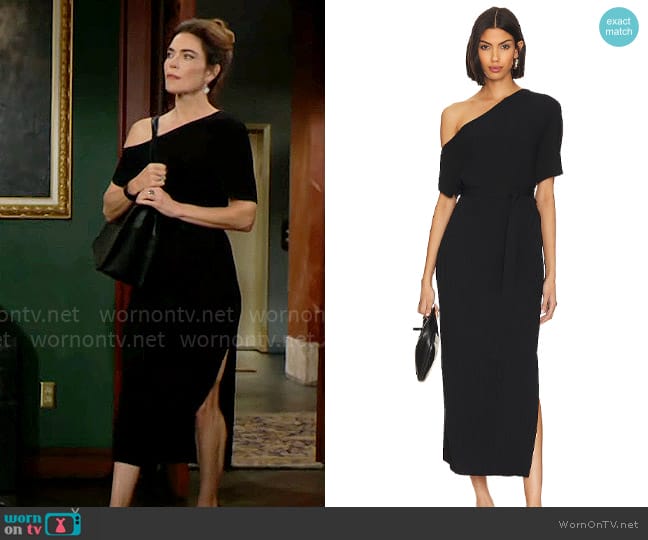 Karina Grimaldi Amber Dress worn by Victoria Newman (Amelia Heinle) on The Young and the Restless