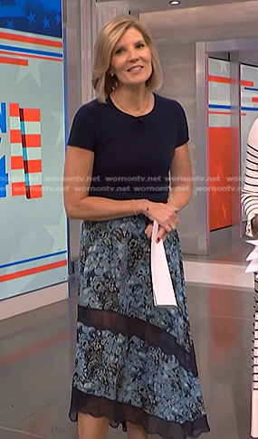 Kate's blue floral lace inset skirt on NBC News Daily