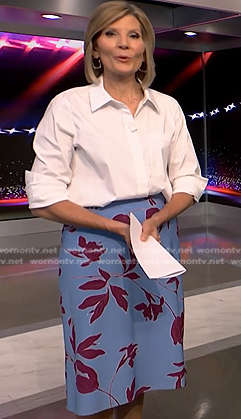 Kate's blue floral skirt on NBC News Daily