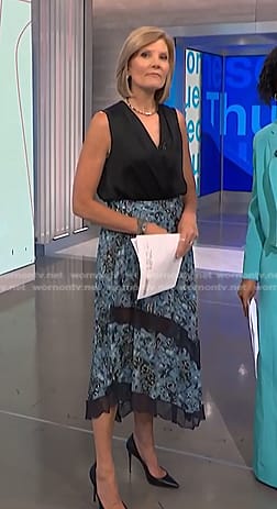 Kate’s blue floral lace inset skirt on NBC News Daily