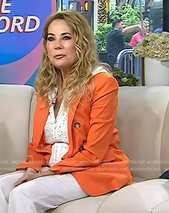 Kathie Lee Gifford orange double breasted blazer on Today